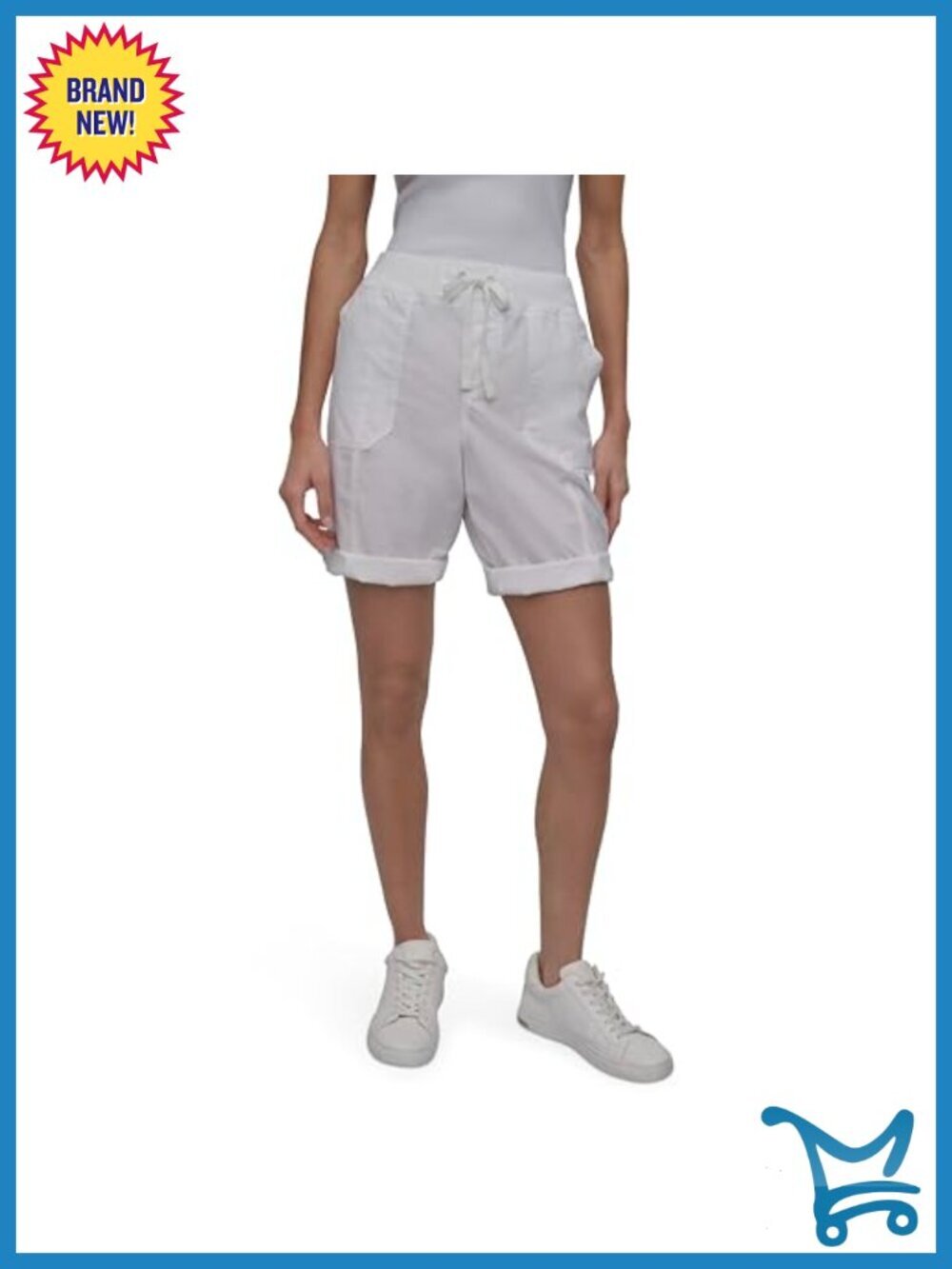 Poplin Short-to-Long Convertible Cargo Shorts High Rise Pull On